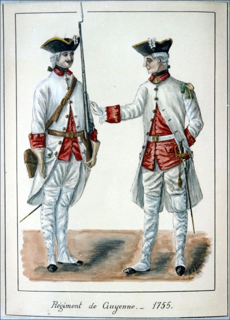 Régiment de Guyenne 1755 Advitam Bibliothèque et Archives